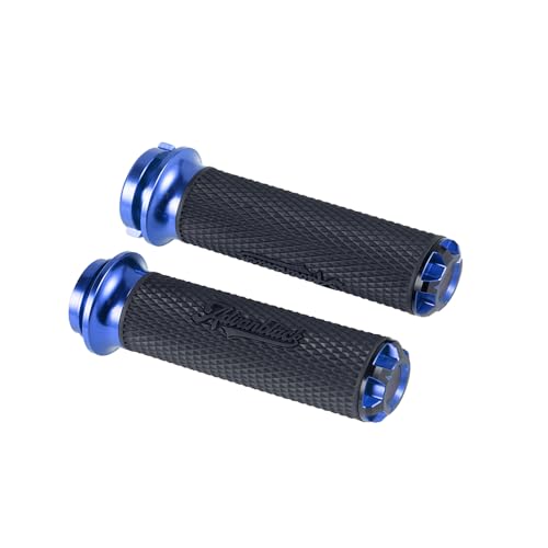 Advanblack AXION Performance Grips, Electronic Throttle Control Grips Compatible with Harley Touring Road Glide Street Glide, Softail - color: Blue