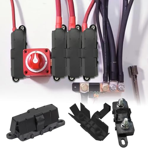 GLOSO Mega Bolt-Down Fuse Holder with Black Cover (Fuse not Included) M8 Stud 500 Amp Rating - color: 1 Black Fuse Holder, size: Fuse Holder