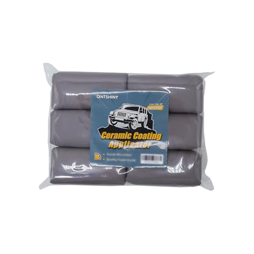 Microfiber Applicator Pad, Car Detailing Suede Sponge Applicator, 6Pcs Coating Sponge Pads for Cars, Ceramic Spray Coating, Applying Wax, Sealants & Other Conditioners-(6pcs)