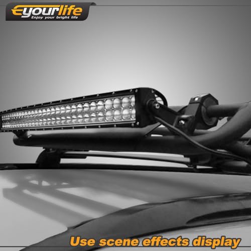 Universal Light Bar Mounting Brackets - Side Mount Base for Dual Row LED Straight & Curved Lightbars, Anti-Vibration Rubber Pad Included, Off-Road Truck UTV Roof Ditch Light Hardware (2-Pack)