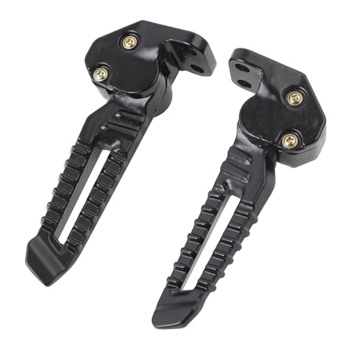 Mokuo Motorcycle Floding Footpegs in Aluminum Alloy Material Compatible with Yamaha Zuma Bws 125cc 2021+,Chinese Scooter Tank 150cc,1 Pair Footrest,Black Color - color: Black