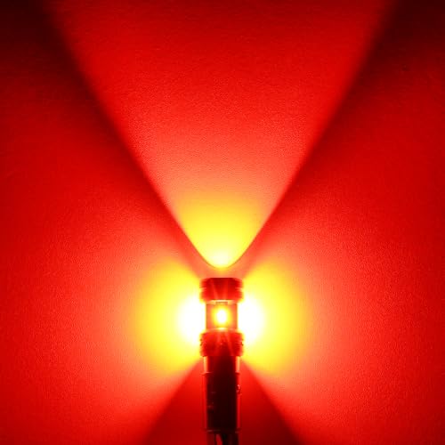 PHINLION 3600 Lumens 1156 P21W Red LED Light Bulbs, Super Bright 3497 2396 7506 LED Replacement for Car Truck Motorcycle Brake Tail 3rd Center High Mount Stop Lights - color: Red