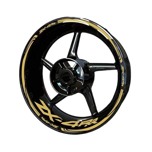 Wheel Stickers for Ka&wasaki for N&INJA ZX-4RR ZX4RR Reflective Motorcycle Wheel Sticker Hub Decal Rim Stripe Tape Decals - color: Style 19
