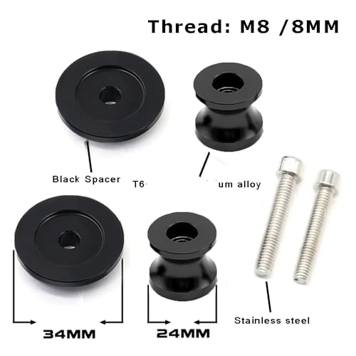 For Z900 2017-2025 8MM Swing arm Spools Slider Stand M8 x1.5 Black for KAW&-ASA*KI Z900 SE Performance Z900RS 2017 2018 2019 2020 2021 2022 2023 2024 2025 - color: SS-Black