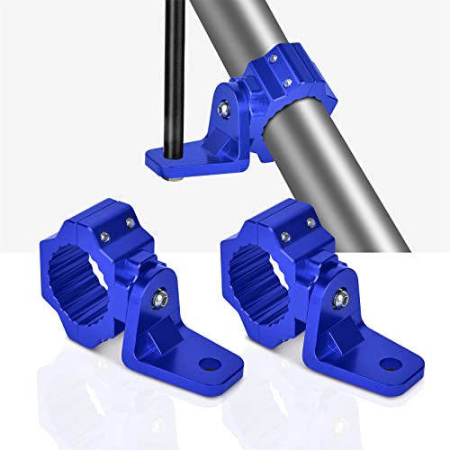 ZIDIYORUO UTV Whip and Spot Light Mount, 360 Rotating Flag Hole, Aluminium Alloy, 1.75" to 2" Roll Cage (2 PCS Blue) - color: Blue, size: 2 pcs
