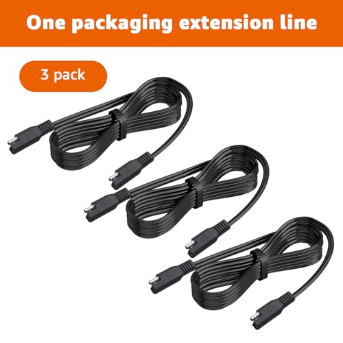12Ft SAE Cable Replacement for Battery Tender Extension Cable - Compatible with Battery Tender Chargers Quick Connect Plugs for Motorcycles, Cars, ATVs, and More (081-0148-12)(3PCS - size: 3