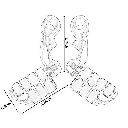 Highway Pegs Footpegs Short Angled Foot Rest Fit for Touring Street Glide Road Glide Road King Electra Glide with 1.25 inch Engine Guard 1 1/4 Highway Bar Black - color: Black Custom Style