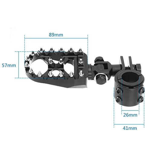 Motorcycle Foot Peg Pedals,Highway Footrest, 1.25 inch Crash Bars Footpegs Fit for Harley Touring Honda Kawasaki Suzuki Yamaha (Short Size) - size: Short Black