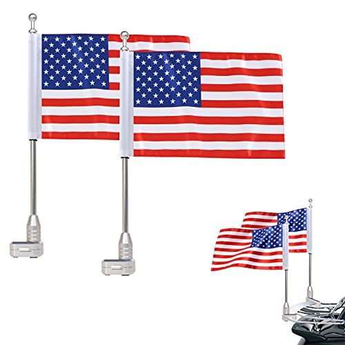 Vertical Motorcycle Flag Pole Rear Side Mount Luggage Rack for Honda Gold Wing Gl1500 Gl1200 Gl1800 2001-2012, Chrome Flagpole Bracket American Flag