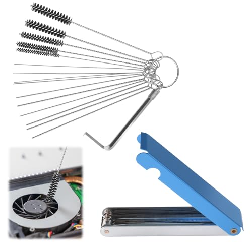 2 Pack Carb Cleaning Brushes Kit, Torch Tip Dirt Removal Set for Jets Nozzles Orifices, Throttle Body Tools for Chainsaw Motorcycle ATV Carb Welding Stove Shower Head Maintenance - style: 23 Needles & 5 Brushes & Wrench
