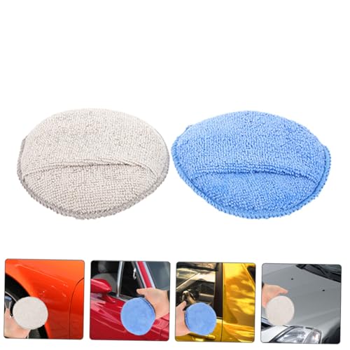 Healifty 4pcs Microfiber Car Wax Applicator Pads Soft Sponge for Vehicle Cleaning and Care for Cars Motorcycles and Scratch Lightweight Easy Storage