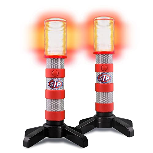 XTREME STP LED Road Flares, Emergency Road Flares for Vehicles, Car Flares with 3 Alert Modes, Magnetic Base, Foldable Stand, Emergency Roadside Lights, Visible Up to 1 Mile, White Flashlight - size: 2 Pack