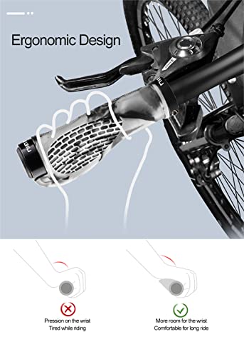 TOPCABIN Ergonomic Bike Grips - Widen Holding Rubber Grips with Aluminum LockGrips for Mountain & Road Bikes - color: Rubber Red (1 Pair)