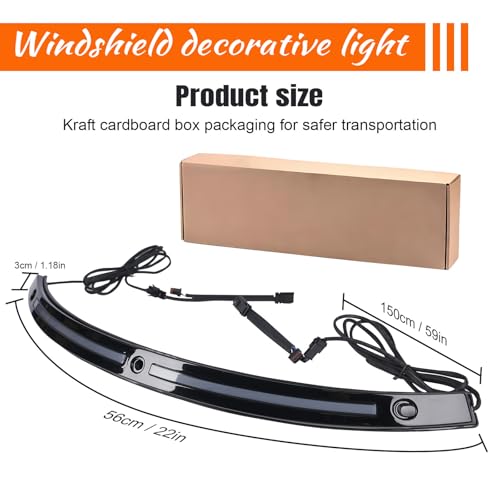 LED Running Turn Signal Light Windshield Windscreen Trim Fit for Harley 2014+Touring Electra Glide Street Glide Ultra Limited (Black Windshield Trim, LED Running/Turn Signal, Smoke Lens) - color: Black