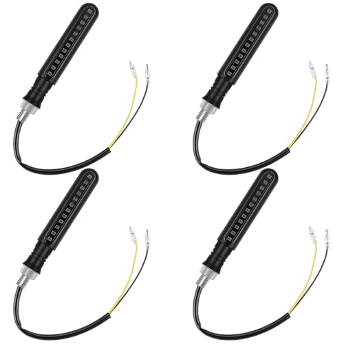 Kinstecks 4PCS Motorcycle Indicators Flowing Turn Signal Lights Motorbike Turning Indicators 12V for Motorcycle Motorbike LED Amber