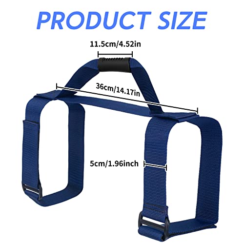 Dive Tank Carrier, Heavy Duty Webbing Scuba Air Tank Band Adjustable Cylinder Holder Carrying Strap with Comfort Handle - color: Blue