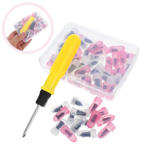 Amosfun Car Puncture Repair Kit 60 Pcs Vacuum Tire Repair Screws with Screwdriver for Quick Self-Service of Tubeless Tires on Car Motorcycle ATV Truck