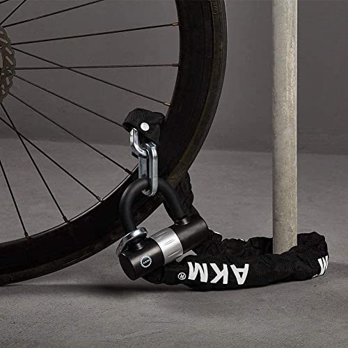 AKM Motorcycle Lock 6.56ft/200cmx10mm Thick Anti-Theft Heavy Duty Chain Locks with 4 Keys Security 16mm U Lock Disc Lock,Super Long Durable Bike Chain Lock for Motorcycles,Containers,Trailers - size: 6.56ft/200cm x 10mm Diameter Chain with Lock