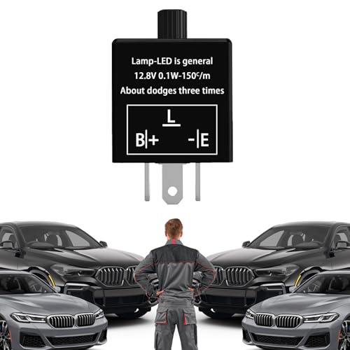 Flasher Relay for LED Turn Signal CF13 LED Flasher Relay 3-Pin 12V LED Electronic Turn Signal Flash Plugin Flasher for Lights Fix Hazard Warn Hyper Blink Flash CF-13 EP34 JL-02(Adjustable) - size: CF13 Adjustable