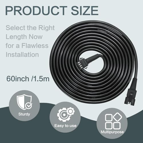 Rock Light Extension Wires 4 Pin and 2-Way Splitters 60 Inch, 8 Pcs | Rectangular Connector Pure Copper Insulated RGB LED Extension Cable for Motorcycle ATV Golf Car Truck Neon Underglow Strip