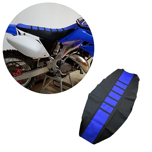 Motorcycle Universal Seat Cover Non-Slip Suitable Rubber Striped Seat Covers Soft For YZ125 YZ250 YZ450F WR250F WR450F TTR230 WR400F XTZ125 YZ WR TTR 125 250 Dirt Pit Bike Motocross Off Road Motorbike - color: Blue