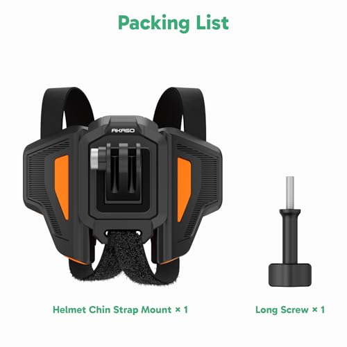 AKASO Motorcycle Helmet Chin Strap Mount for GoPro Hero 13 12 11 10 9, EK7000/EK7000 Pro, Brave 4/4 Pro, Brave 7/7 LE, V50 X, V50 Elite, DJI Osmo Action Cameras