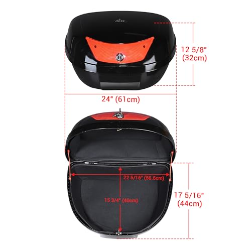 Yescom 50L Universal Motorcycle Tour Tail Box Scooter Trunk Storage w/Lock Case - size: 50L