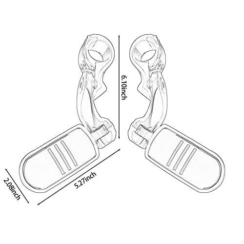 Highway Pegs Foot Rest Fit for Harley Sportster Dyna Touring Street Glide Road Glide Road King Electra Glide with 1.25 inch Highway Bar (Black) - color: Streamliner Black Style