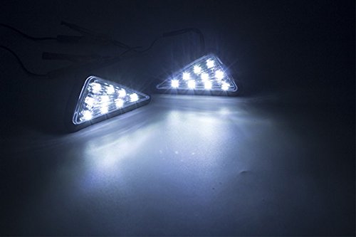 Triangle Flush LED Motorcycle Turn Signals Blinkers Indicator Lights 1 Pair (White) - color: White