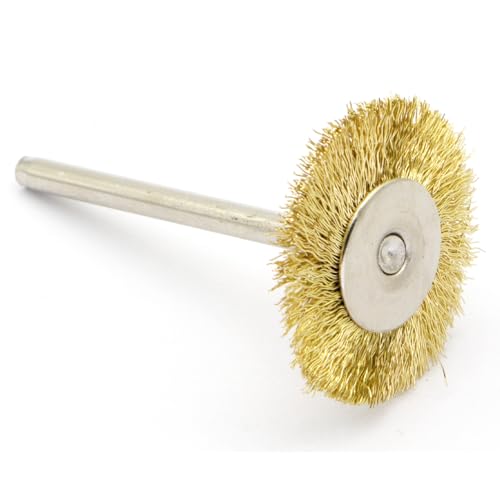60-Piece Brass Wire Brush Set - Metal Rust Removal, Polishing, Cleaning - 1/8″ (3mm) Shaft - Removes Burrs, Dust, and Oxide Layer - Handles Rough Surfaces - Rotary Tool Accessories - style: Set of 60 Brass Wire Brushes