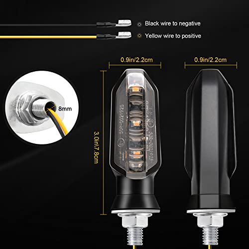 4PCS Motorcycle Turn Signals 12V Universal Front Rear Blinker Turn Signal LED Lights Super Bright Amber Lamp for Motorcycle Motorbike Scooter Off Road Quad Cruiser