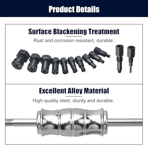 LainKeen 13pcs Blind Hole Collet Bearing Puller Set, Internal Bearing Extractor Puller Kit Slide Hammer Bearing Puller Set with Expandable Collets 8-32MM Insert Bearing Remover Set Tool - size: 13PC 2X(8+10mm)