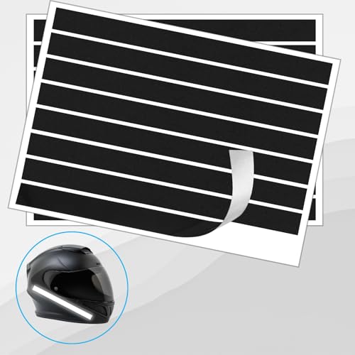 16PCS Black Reflective Tape, Motorcycle Helmet Decals Reflective Stickers for Helmet Motorcycle Helmets Stickers Night Visibility Safety Decal for Motorcycles Scooters Bike Helmets Stroller
