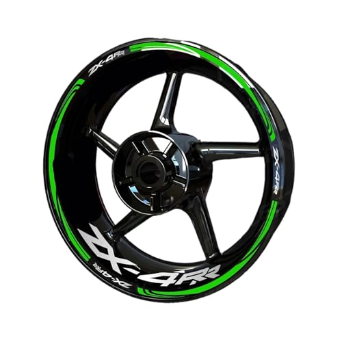 Wheel Stickers for Ka&wasaki for N&INJA ZX-4RR ZX4RR Reflective Motorcycle Wheel Sticker Hub Decal Rim Stripe Tape Decals - color: Style 5