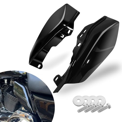 Vivid Black Mid-Frame Air Heat Deflectors Trim Set (Left and Right) 2009-2024 for Harley-Davidson Touring Models Street Glide Road Glide Electra Glide Road King Ultra Limited Tri Glide CVO