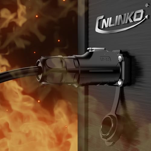 CNLINKO M12 Waterproof Connector PBT Plastic DC 12V Cable Panel Mount for AV System (2 Pin) - size: 2-Pin, style: Plug without Cable
