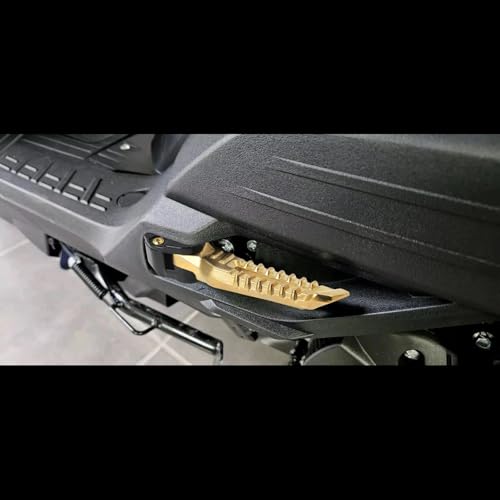 Mokuo Motorcycle Floding Footpegs in Aluminum Alloy Material Compatible with Yamaha Zuma Bws 125cc 2021+,Chinese Scooter Tank 150cc,1 Pair Footrest,Gold Color - color: Gold