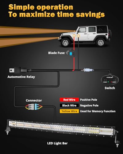 Auxbeam 6 Modes Amber White Series, 42 Inch 240W Curved LED Light Bar, Strobe Warning Flashing Dual Color Fog Light, Spot Flood Combo Off-Road Auxiliary Lighting, for Pickup Truck 4WD Jeep - color: 42" Curved
