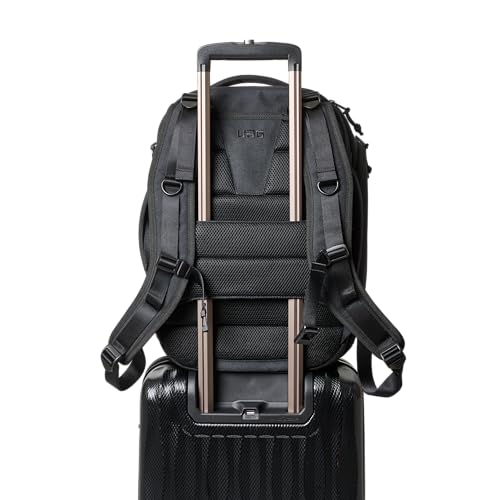 URBAR ARMOR GEAR UAG 24-Liter Laptop Backpack - Fits up to 16" Laptop Clamshell Opening Side Bottle Holder Pocket Travel Carry-on Luggage Daypack, Premium Tech Black - color: Premium Tech - Black, size: 24-Liter