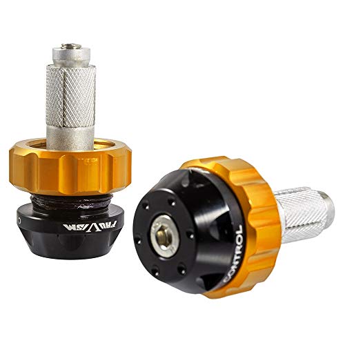 Motorcycle Throttle Lock Cruise Control Handlebar Plugs Grip Bar End Caps Slider Set for Street/Sport/Tour Bike Cruiser Scooter (Gold) - color: Gold