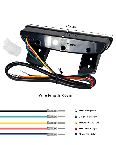 NTHREEAUTO Motorcycle Chopped Rear Fender Edge LED Brake Tail Light Integrated Turn Signals Compatible with Harley Sportster XL883N XL1200N XL1200V XL1200X (Diffused Light) - color: Diffused Light