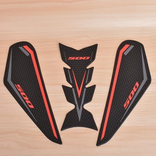 Motorcycle Side Fuel Tank pad Traction Pad Gas Knee Grip Protective Sticker Tankpad Protector fit for Ka&wa&sa&ki NINJA500/Z500 NINJA 500/Z 500 2024 2025 (Red) - color: Red