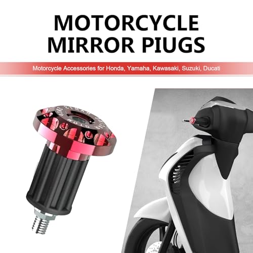 2 PCS Motorcycle Bar End Plugs, 7/8" Anti-vibration Balance Weight Grip Cap, Alloy Rustproof Handlebar End Plug, Modified Replacement for E-bike Scooter Off-road Motorcycle (Red) - color: Red