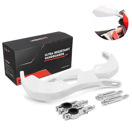 JFG RACING Dirt Bike Handguards,7/8" and 1 1/8" Handlebar Dirtbike Hand Guards Accessories Universal for CRF XR YZF XC KX 125 150 250 300 Motorcycle ATV Pit Bike Ebike Motocross Enduro MX-White - color: white