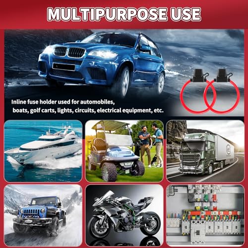 Inline Fuse Holder 12V 2 Pack, 16 AWG Waterproof Fuse Holder 11.8 Inch, in Line Fuses Holders 12V with 2 Pcs Standard Car Fuses 15A Blade Holders for Automotive, Marine by XIOGZAXI - size: 16 AWG / 11.8 INCH