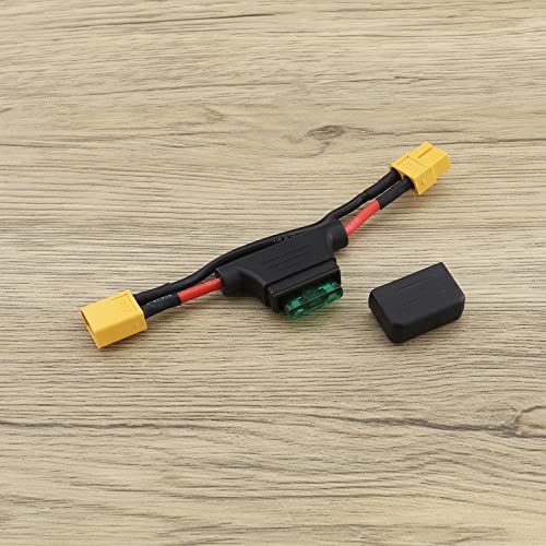 The Lord of the Tools 2PCS XT60 Male to XT60 Female Extension Cable with 30A Fuse 14AWG Silicone Wire for Electric Bikes Drone RC Car Quadcopter Battery Charger