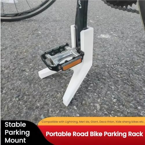 Bicycle Pedal Support Rack Stand, Black | Road Bike Parking Mount, Compact Design, Light Bicycles, Outdoor Storage