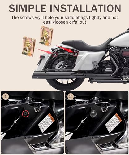 bylikeho Saddlebag Locks,Theft Deterrent Saddlebag Locks,Car Accessories Black Motorcycle Saddlebag Locks Mounting Screw Bolt Mounting Hardware,Fit for Touring Street Glide,Electra Glide,Road Glide