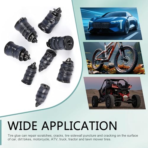 61PCS Tire Repair Rubber Nail, Vacuum Tire Repair Spiral Rubber Studs Kit, Self-Service Tire Screw Plugs Quick Repairs Tool with Screwdriver for Most Vehicle Tractor Tires Puncture Repairs - size: 60 PCS + Screwdriver