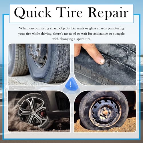 OFBAND 100PCS Tire Repair Rubber Nail Kit with 3 Sizes,Professional Vacuum Tire Plug Kit for Quick Repairs,Self-Service & Self Sealing Screw in Tires Plugs with Screwdriver & Box